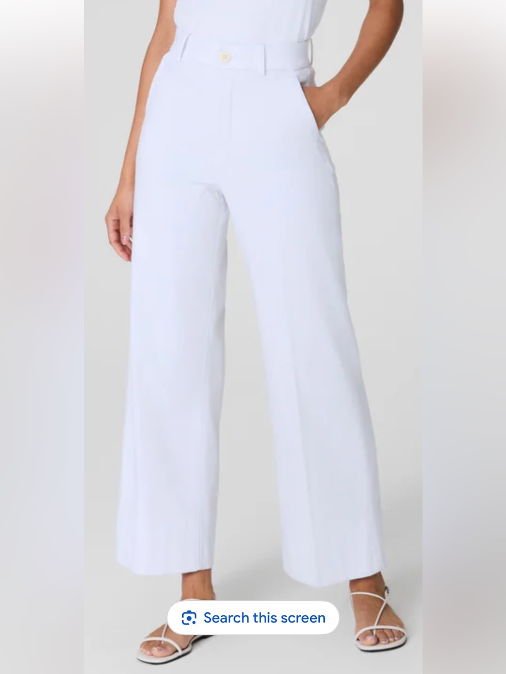 SPANX Cropped Wide-Leg Pants in White